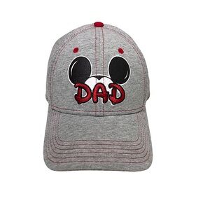 Disney Men's Cotton Mickey Mouse Dad Fan Adjustable Gray Red Black Baseball Cap